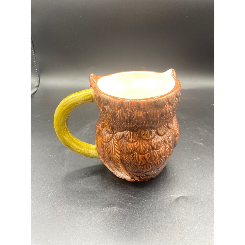 Vintage PIER 1 ONE Hand Painted 3D OWL Mug Coffee Cup dolomite - Picture 3 of 4